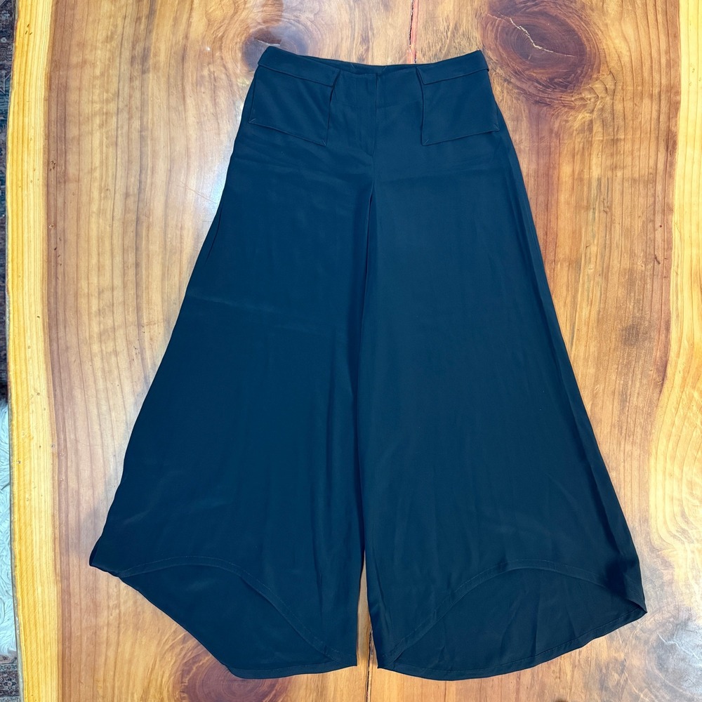 Emporio Armani Women's Culotte Pants 38 Wide leg Silk Designer Acetate Crop OO23 - Picture 2 of 10